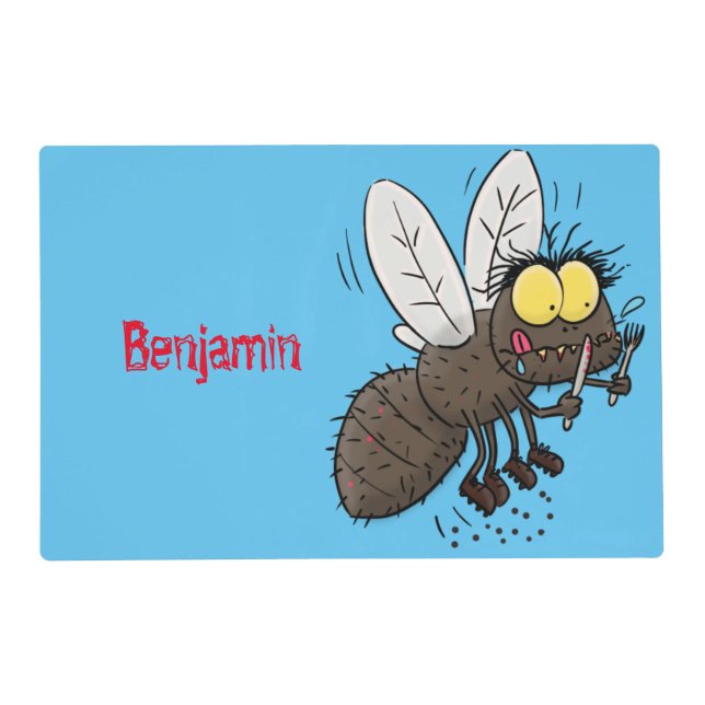 Funny horsefly insect cartoon placemat (Front)