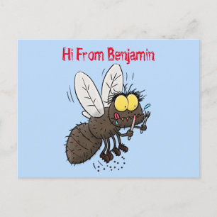 Funny horsefly insect cartoon postcard
