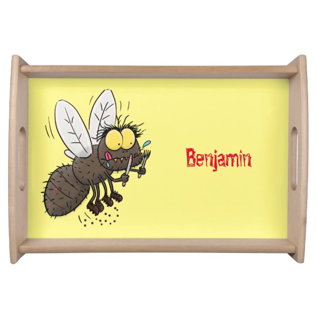 Funny horsefly insect cartoon serving tray (Front)