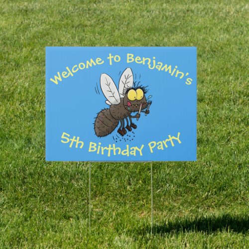Funny horsefly insect cartoon sign