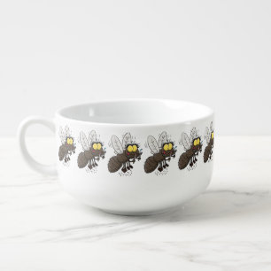 Funny horsefly insect cartoon soup mug
