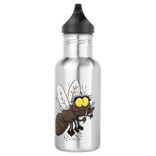 Funny horsefly insect cartoon stainless steel water bottle