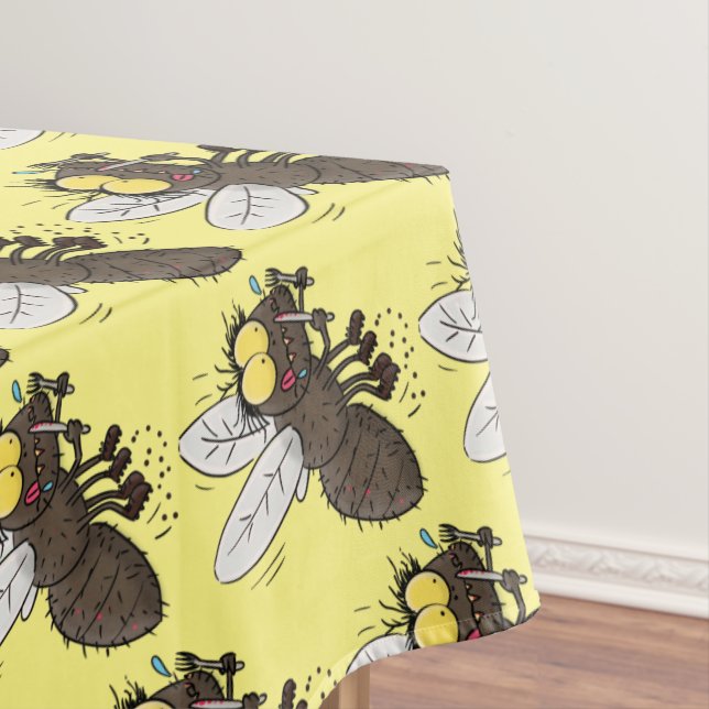 Funny horsefly insect cartoon tablecloth (In Situ)