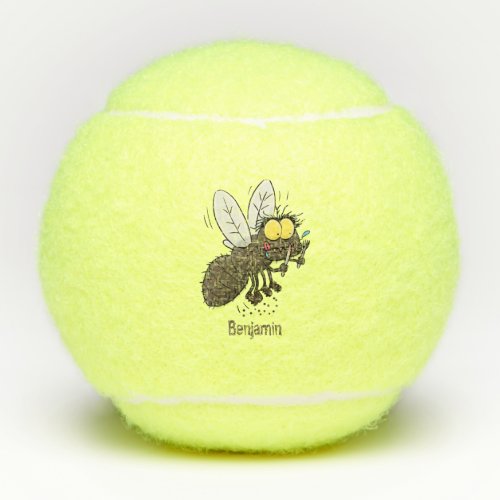 Funny horsefly insect cartoon tennis balls