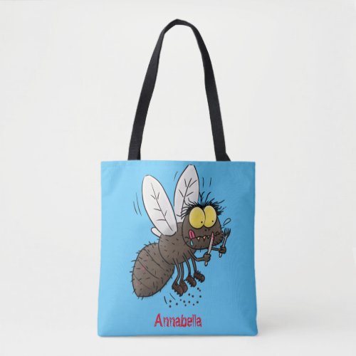 Funny horsefly insect cartoon tote bag