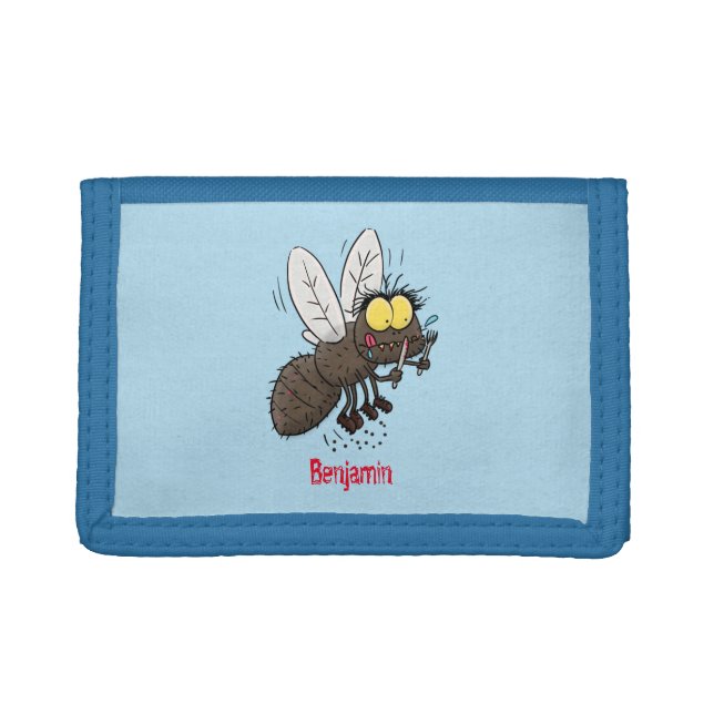 Funny horsefly insect cartoon trifold wallet (Front)