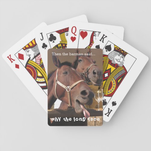 Funny Horses Long Face Animal Caption Poker Cards