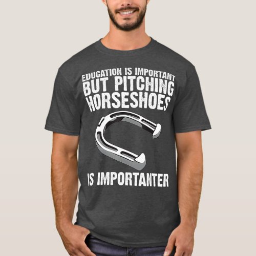 Funny Horseshoe Pitching Gift Men Women Pitchers T_Shirt