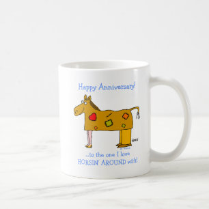 Funny Horsing Around Horse Lover Anniversary Coffee Mug