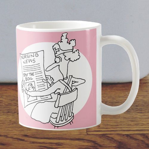 Funny Hospital Nurse Reading Newspaper Competition Coffee Mug