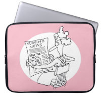 Funny Hospital Nurse Reading Newspaper Competition Laptop Sleeve