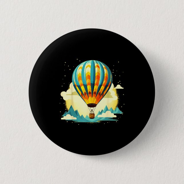 Funny Hot Air Balloon For New Adventures Lovers  Button (Front)