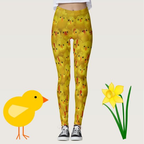 Funny Hot Chick Yellow Easter Leggings