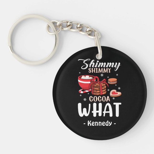 Funny Hot Chocolate & Cookie Winter Keychain (Front)