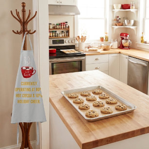 Funny Hot Cocoa & Holiday Cheer Festive Christmas  Apron