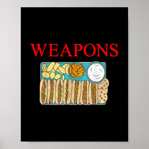 Funny Hot Dog And Snack Retro Vintage - Weapons Poster