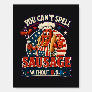 Funny Hot Dog Chef USA Sausage Lover Gift Design Foam Board