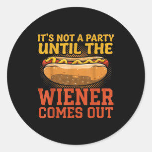 Funny Hot Dog Design For Men Women Hotdog Stand Ga Classic Round Sticker