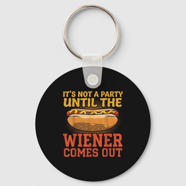 Funny Hot Dog Design For Men Women Hotdog Stand Ga Keychain (Front)