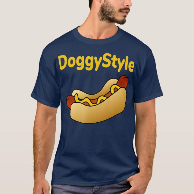 Funny Hot Dog Doggystyle Comical T-Shirt (Front)