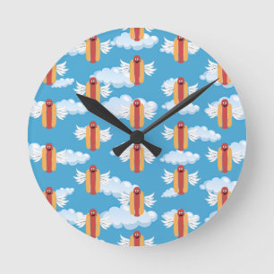 Funny Hot Dog Emoji Meaning Food Humor Emojis Joke Round Clock