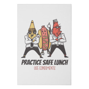 Funny hot dog faux canvas print