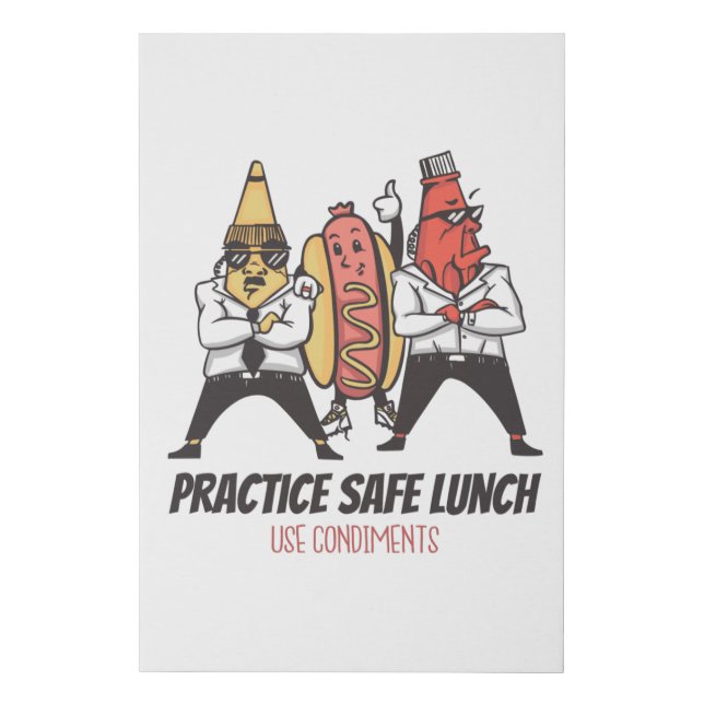 Funny hot dog faux canvas print (Front)