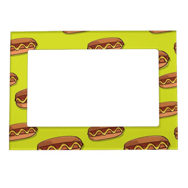 Funny Hot Dog Food Design Magnetic Photo Frame (Front)