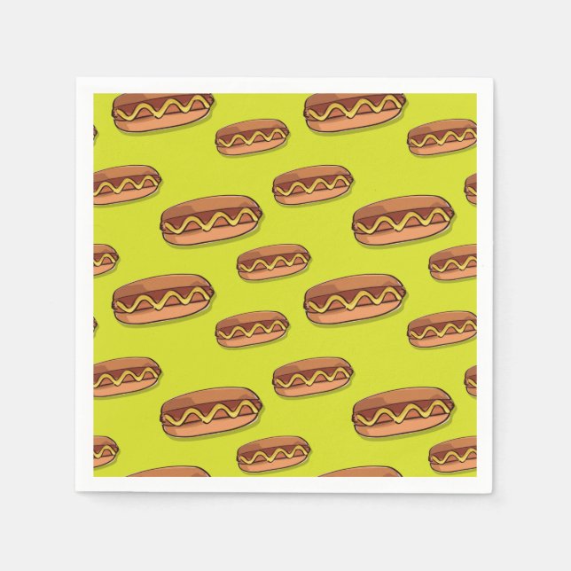Funny Hot Dog Food Design Napkins (Front)