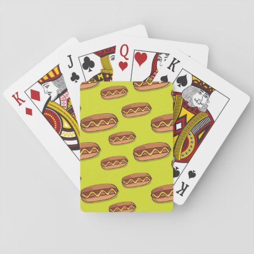 Funny Hot Dog Food Design Playing Cards