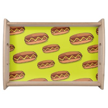 Funny Hot Dog Food Design Serving Tray by GroovyFinds at Zazzle