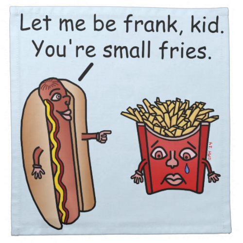 Funny Hot Dog French Fries Food Pun Napkin