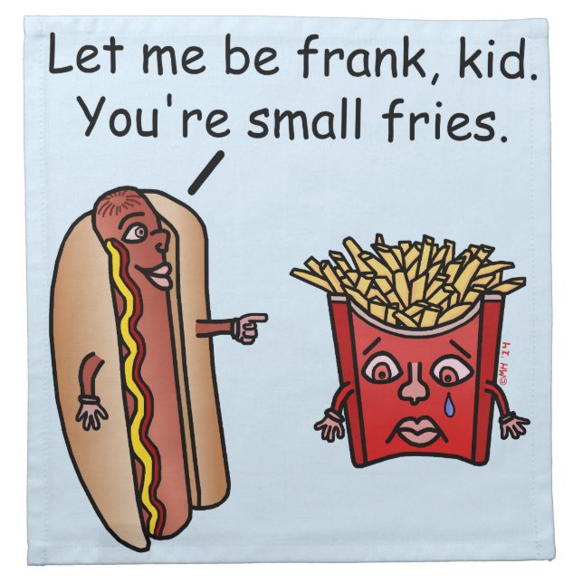Funny Hot Dog French Fries Food Pun Napkin (Front)