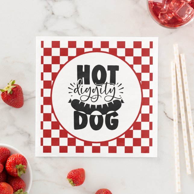 funny hot dog grill party paper dinner napkins (Insitu)