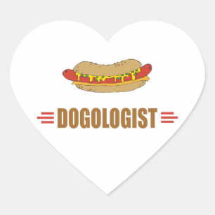 Funny Hot Dog Heart Sticker
