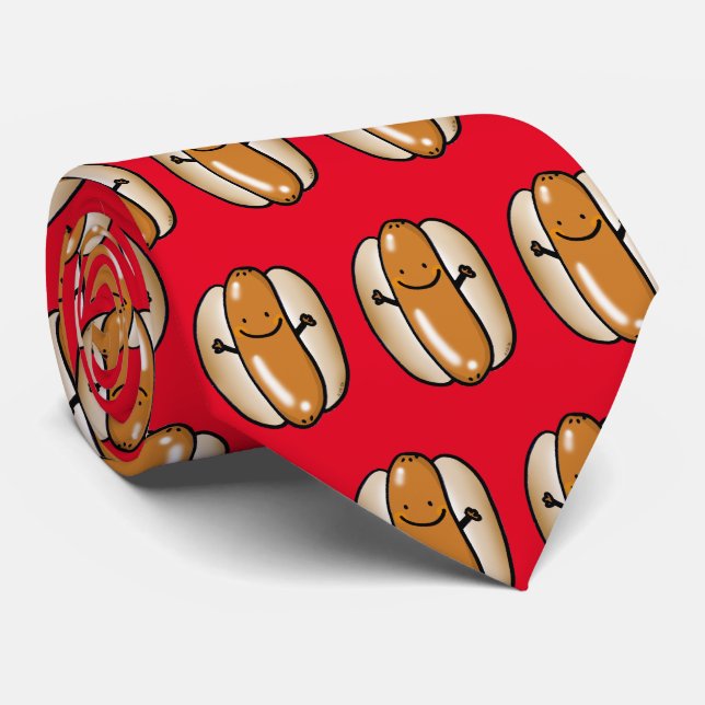 funny hot dog neck tie (Rolled)