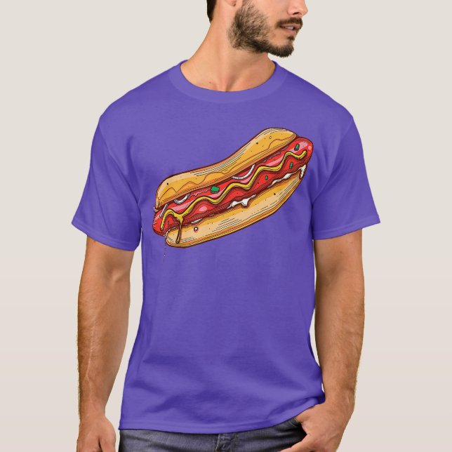 Funny Hot Dog Sausages Lovers Gift T-Shirt (Front)
