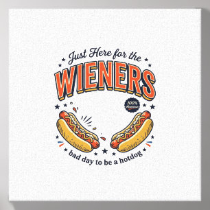 Funny Hot Dog Wiener Vintage Shirt Design_1 Canvas Photo Tile