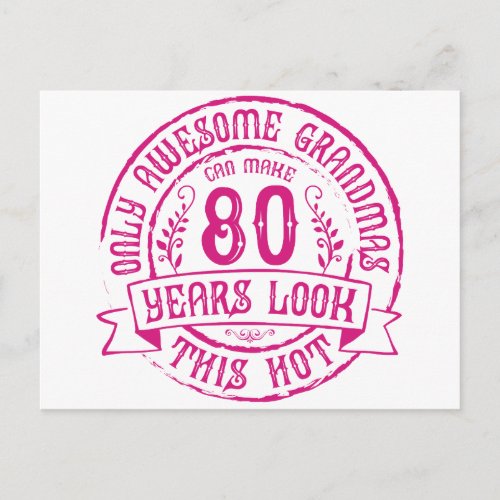 Funny Hot Grandma 80th Birthday Postcard