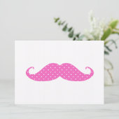 Funny Hot Pink Girly Polka Dots Mustache (Standing Front)