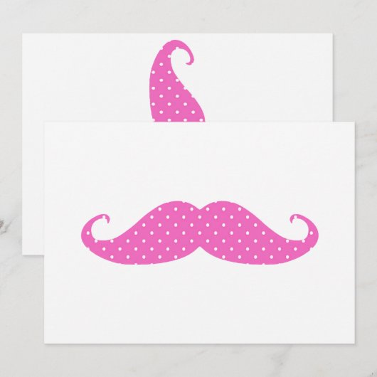 Funny Hot Pink Girly  Polka Dots Mustache (Front/Back)