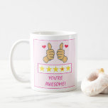 Funny Hot Pink Thumbs Up Awesome Encouragement   Coffee Mug