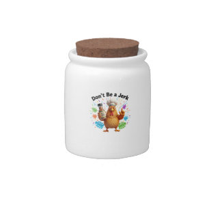 Funny Hot Sauce Chicken Chef    Spicy Food Humor Candy Jar