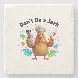 Funny Hot Sauce Chicken Chef    Spicy Food Humor Stone Coaster