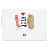 Funny Hotdog Cartoon Card (Back Horizontal)