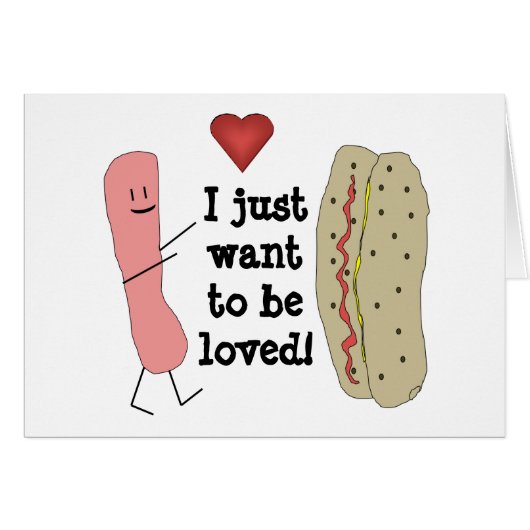 Funny Hotdog Cartoon Card (Front Horizontal)