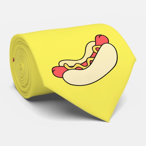 Funny Hotdog Hot Dog Tie with Customizable Color