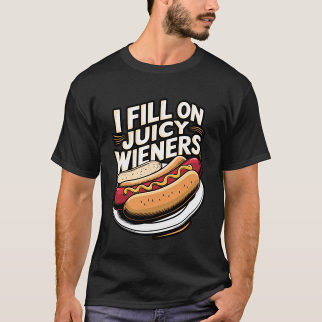 Funny Hotdog Pun Grill Meme T-Shirt (Front)