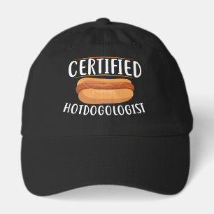 Funny hotdog word art Business Hat