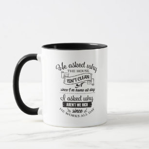 Funny house clean Wife word art Mug